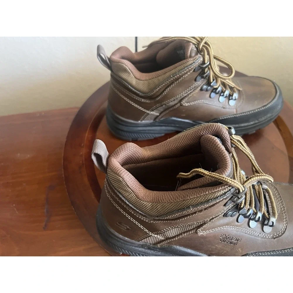 Skecher Chukka Boots Men‎ 7 Chocolate Brown Relaxed Fit Leather Memory Foam